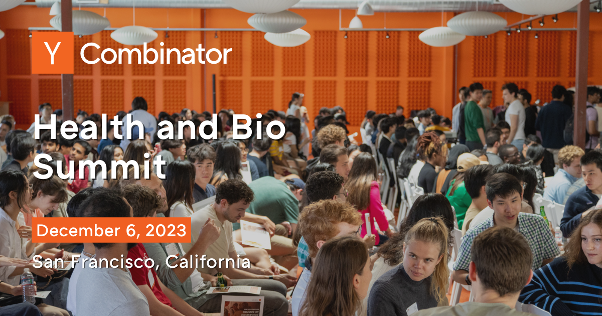 An audience of founders at YC's Health and Bio Summit